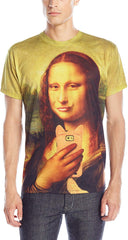 Men's 3D Photo Realistic Short Sleeve T Shirt Mona Lisa Smiles