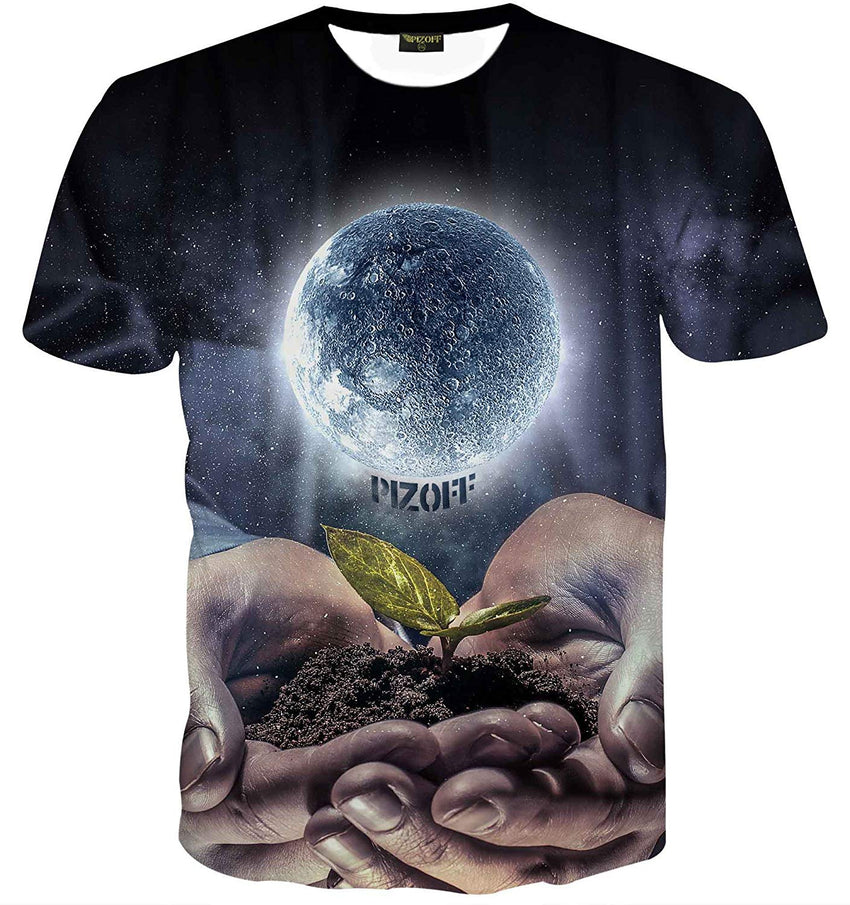 Unisex Collage Short Sleeve Crew Neck 3D Digital T Shirts Tees Al067 40