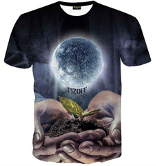 Unisex Collage Short Sleeve Crew Neck 3D Digital T Shirts Tees Al067 40