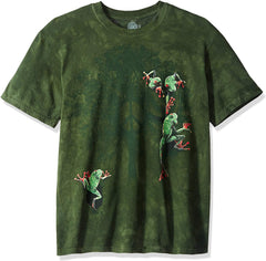 Peace Tree Frog T Shirt Men&rsquo;s Short Sleeve Dark Green