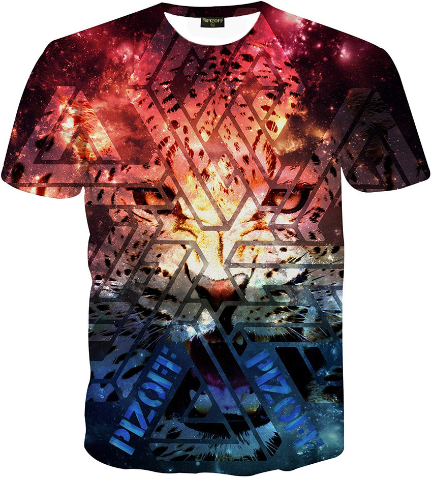 Unisex Collage Short Sleeve Crew Neck 3D Digital T Shirts Tees Al067 32