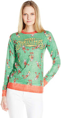 Women's 3D Photo Realistic Ugly Christmas Sweater Long Sleeve T Shirt Sock Monkey