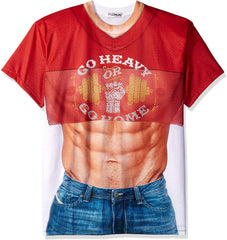 Men's 3D Photo Realistic Short Sleeve T Shirt Go Heavy Or Go Home